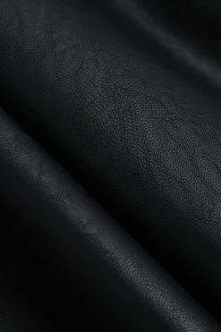Contrast Pleated Faux Leather Mini Skirt
