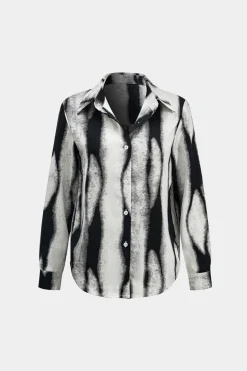 Contrast Print Long-Sleeve Shirt
