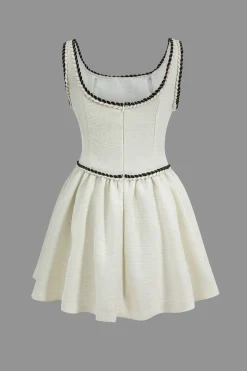Contrast Ruched Slip Sleeveless Mini Dress