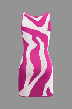 Contrast Sleeveless Knit Mini Dress
