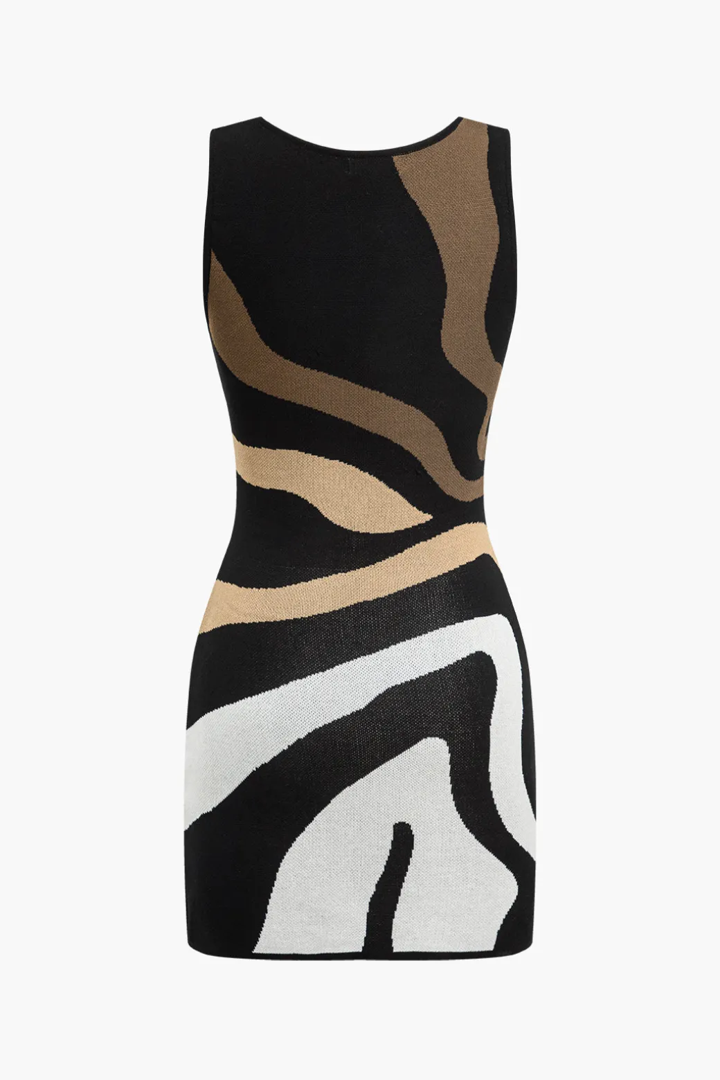 Contrast Sleeveless Knit Mini Dress