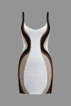 Contrast Slip Knit Mini Dress