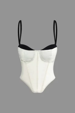 Contrast Strap Corset Cami Top