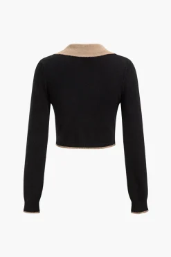 Contrast Sweater And Skirt Set
