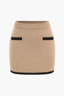 Contrast Sweater And Skirt Set