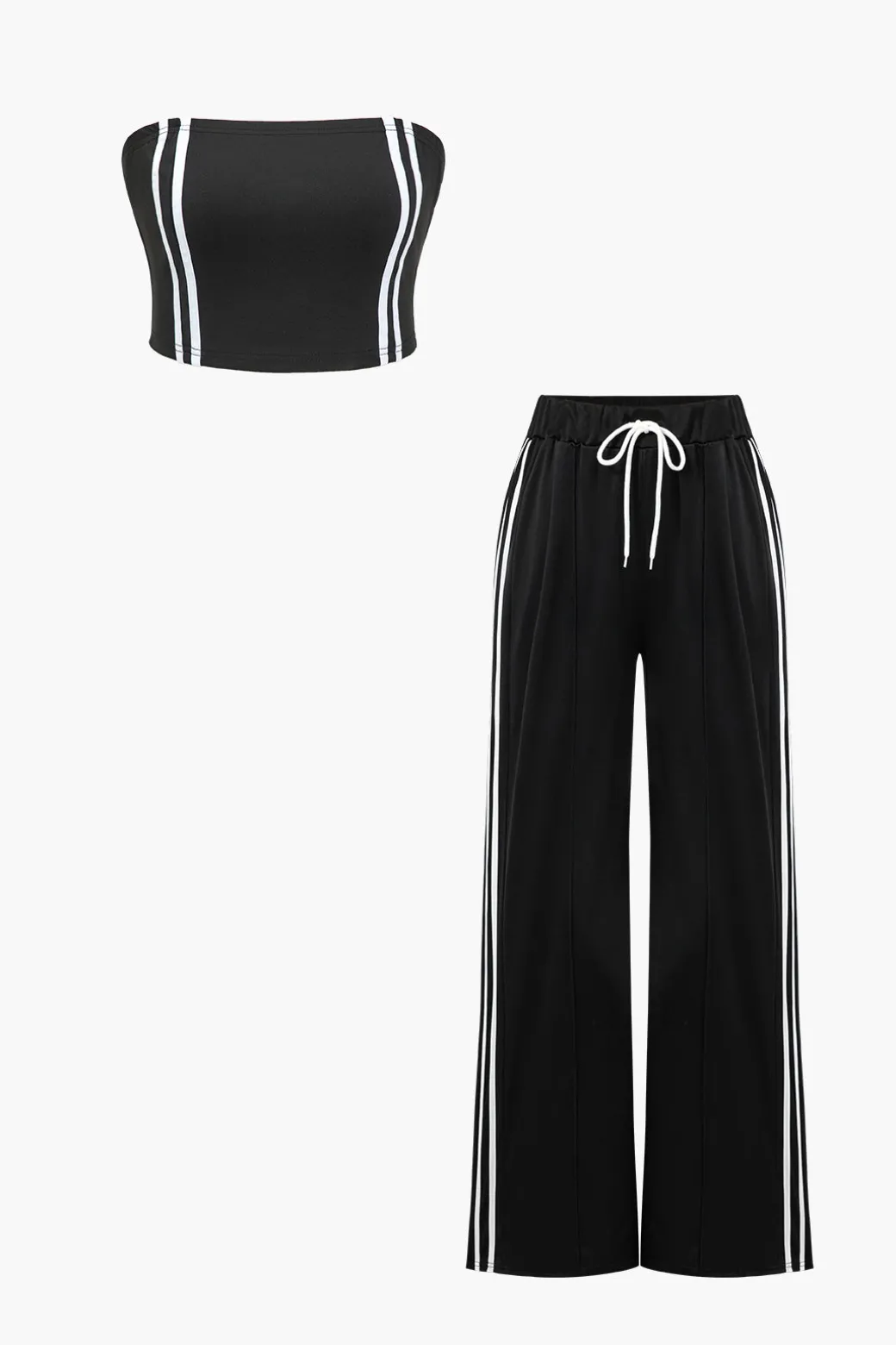 Contrast Tie-Up Trouser Sets