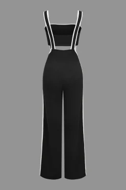 Contrast Trim Tube Top And Trouser Set