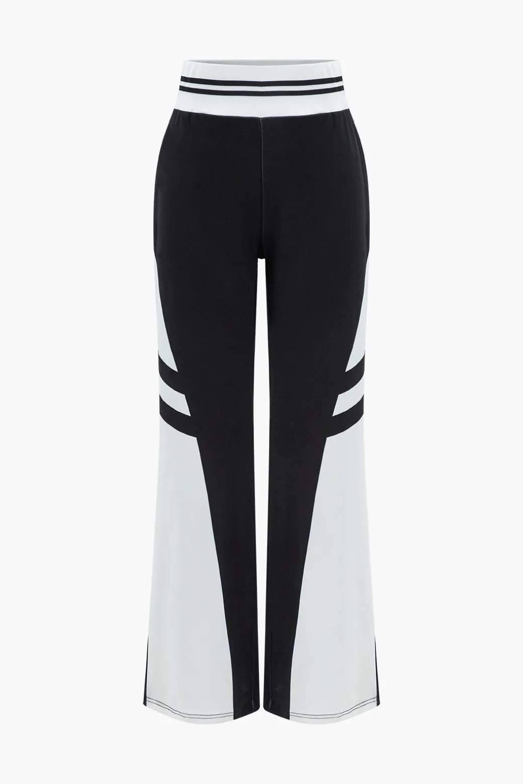 Contrast Zipper Collar Cropped Jacket And Trousers Set