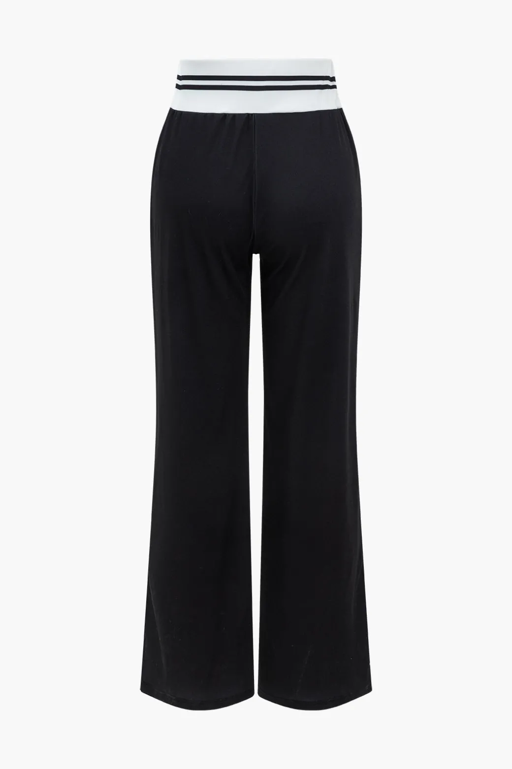 Contrast Zipper Collar Cropped Jacket And Trousers Set
