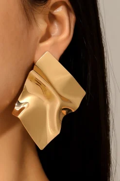 Crinkled Statement Earrings
