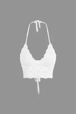 Crochet Halter Knit Cami Top And Mini Skirt Set