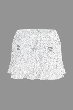 Crochet Halter Knit Cami Top And Mini Skirt Set