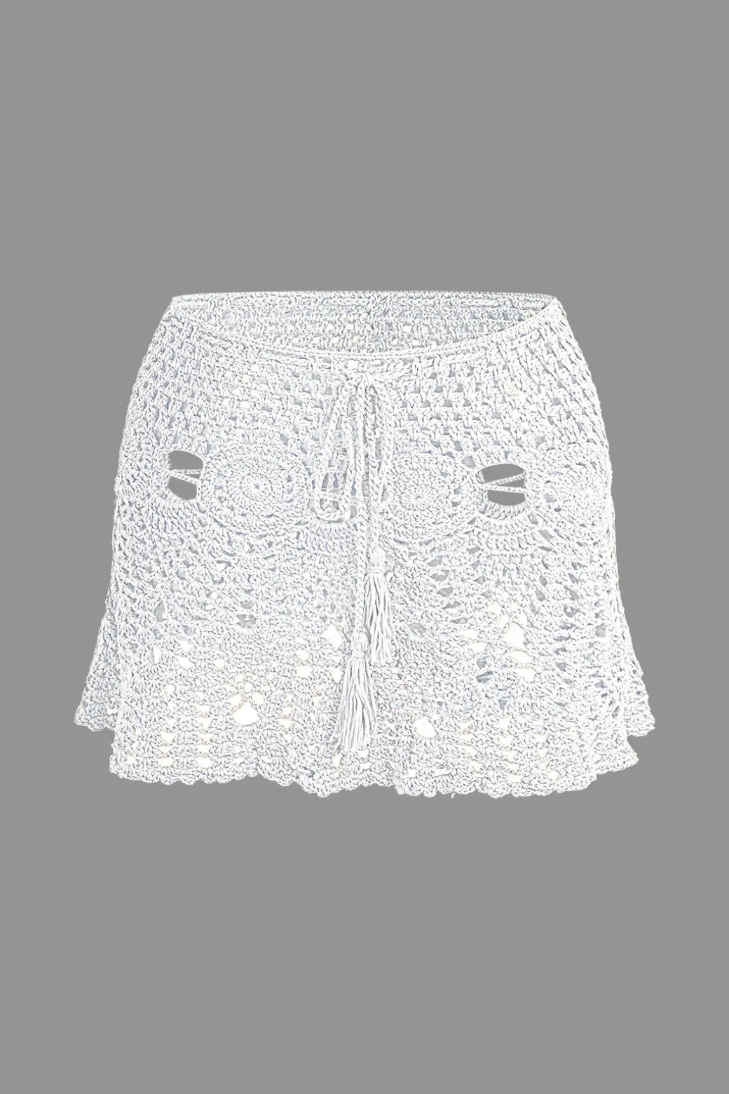 Crochet Halter Knit Cami Top And Mini Skirt Set