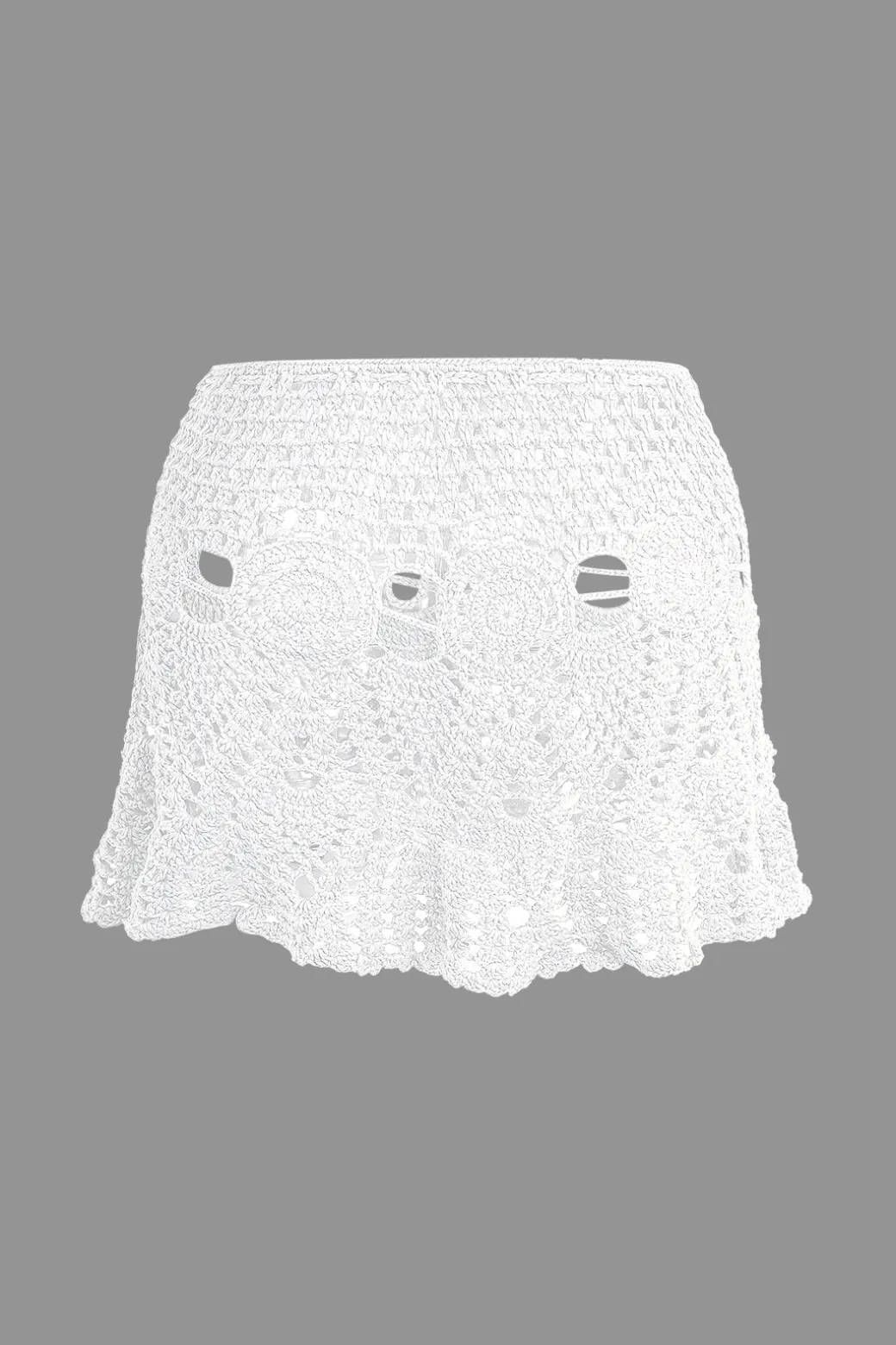 Crochet Halter Knit Cami Top And Mini Skirt Set