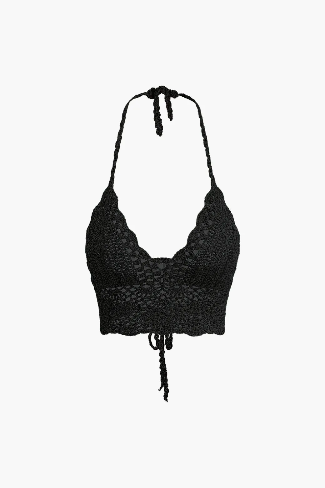 Crochet Halter Knit Cami Top And Mini Skirt Set