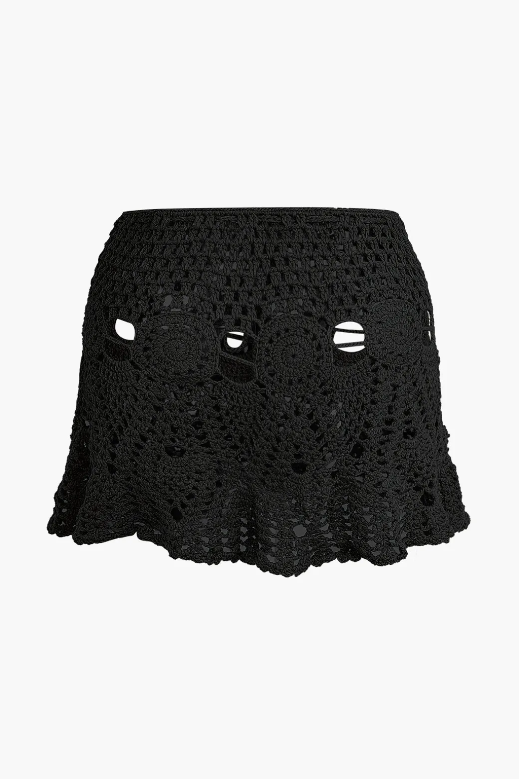 Crochet Halter Knit Cami Top And Mini Skirt Set