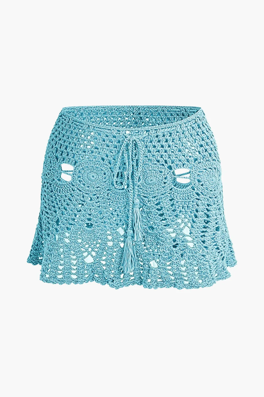 Crochet Halter Knit Cami Top And Mini Skirt Set
