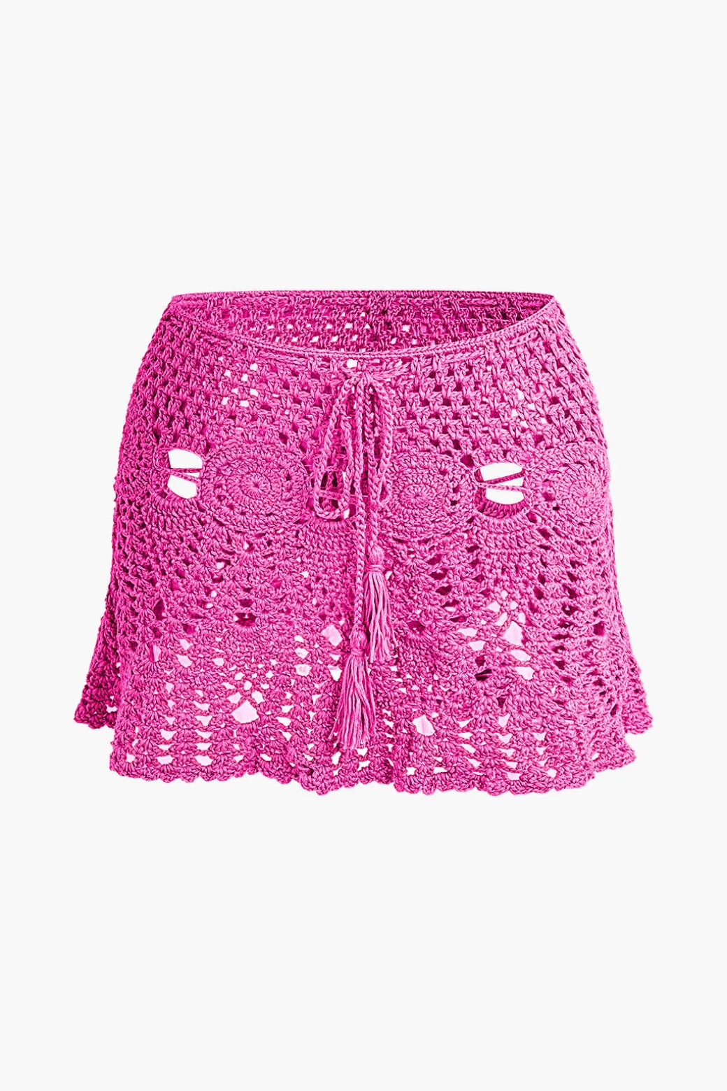 Crochet Halter Knit Cami Top And Mini Skirt Set