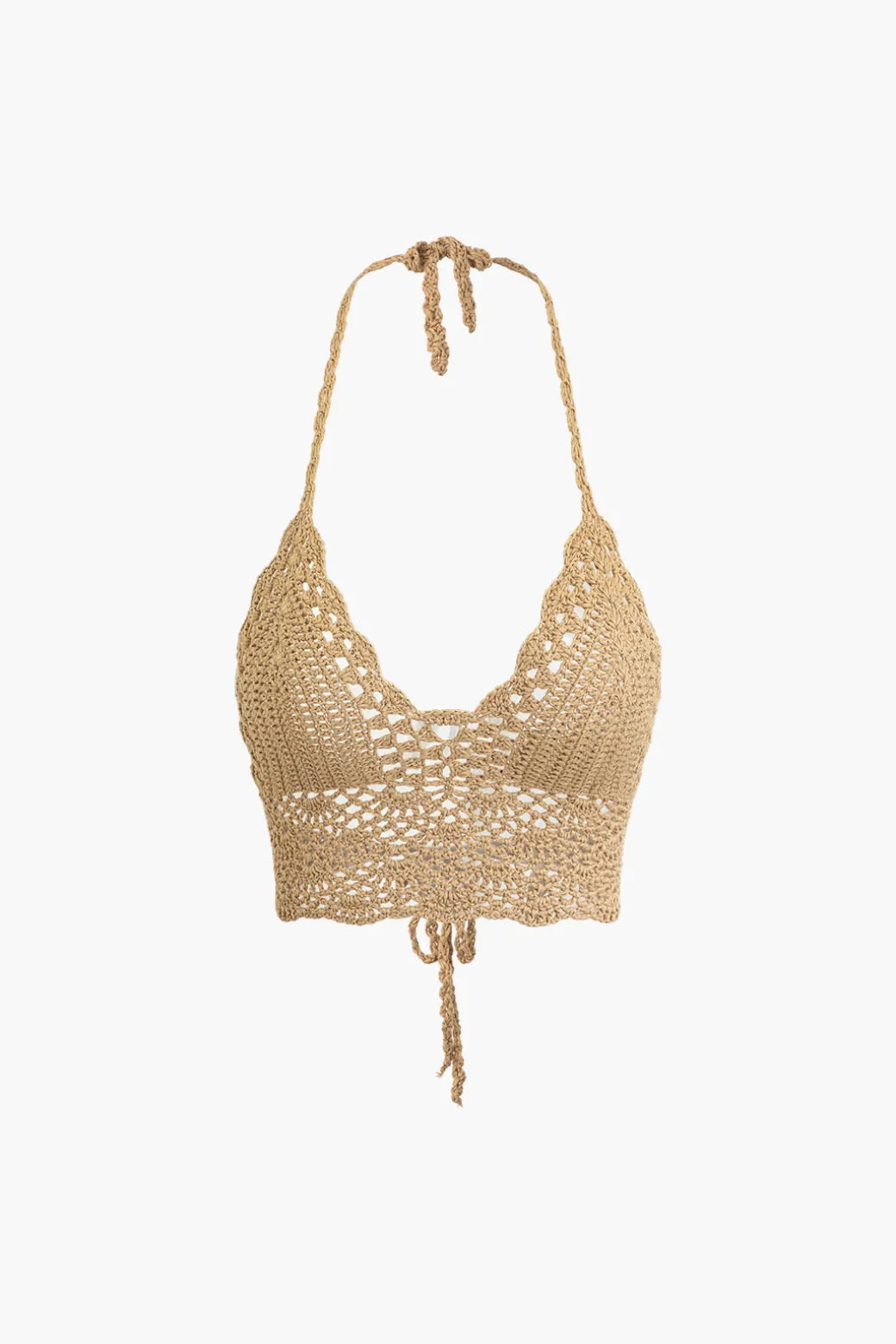 Crochet Halter Knit Cami Top And Mini Skirt Set