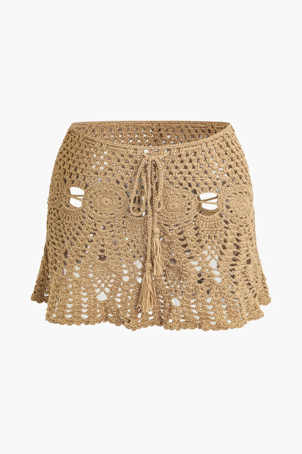Crochet Halter Knit Cami Top And Mini Skirt Set