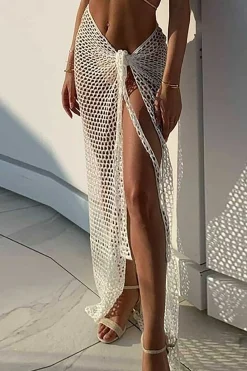 Crochet Knot Side Split Cover Up