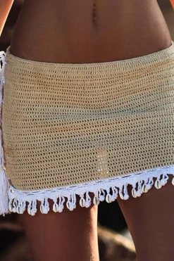 Crochet Shell Tassel Knit Skirt