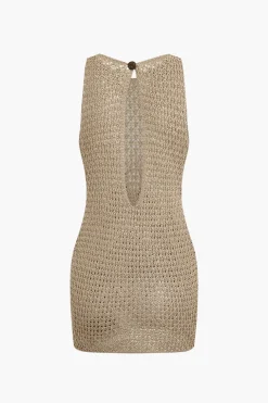 Crochet Sleeveless Cut Out Cover Up