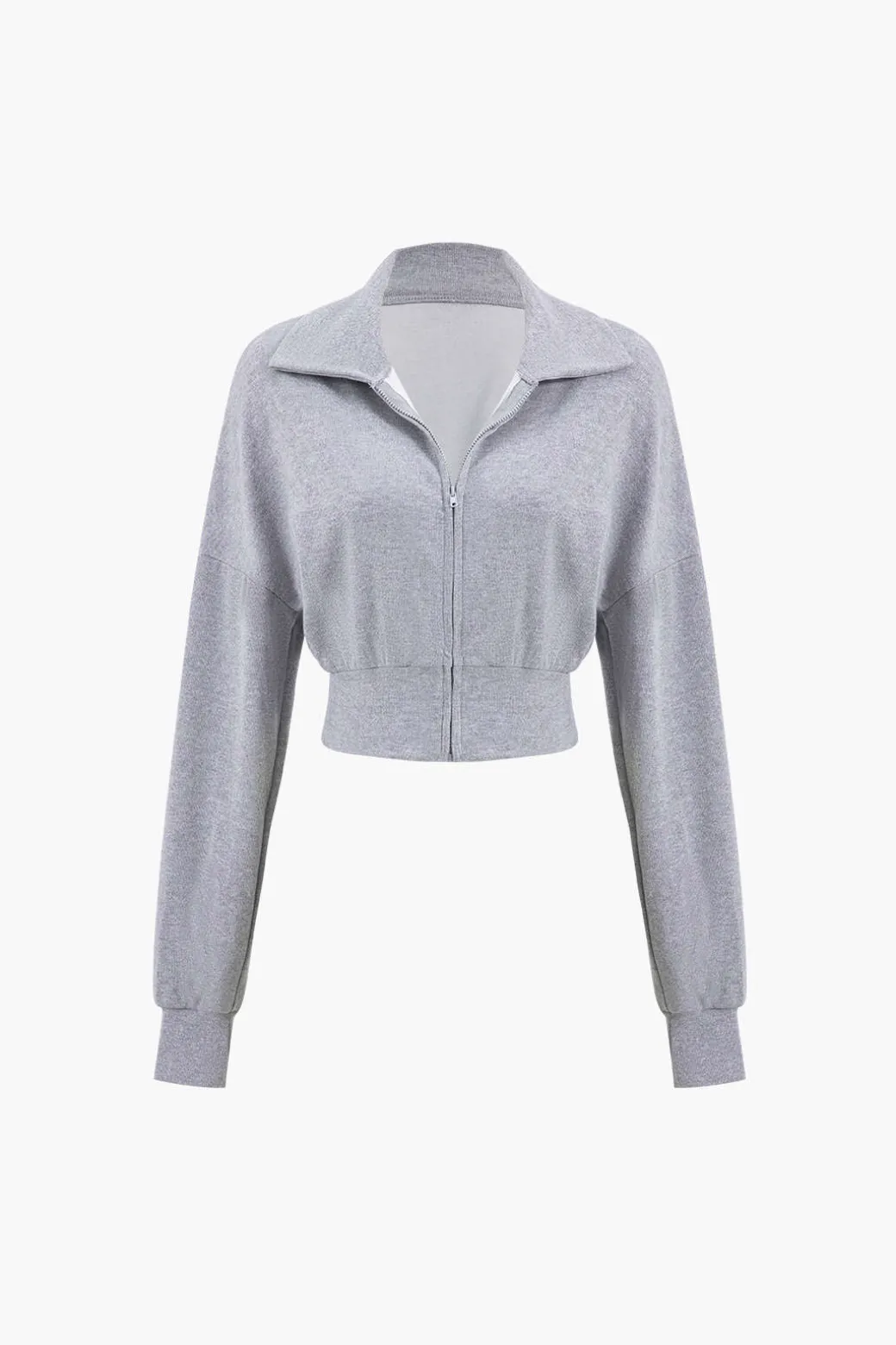 Cropped Zipper Top And Shorts Set