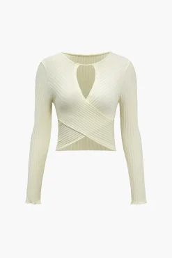 Crossed Long-Sleeve Top