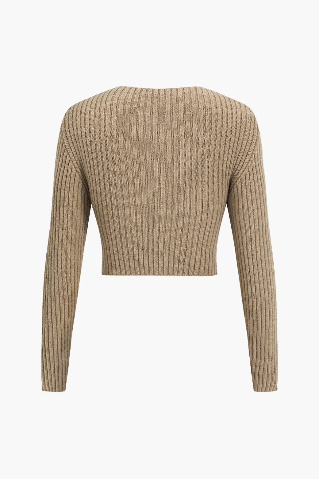Crossed Sweater Long-Sleeve Top