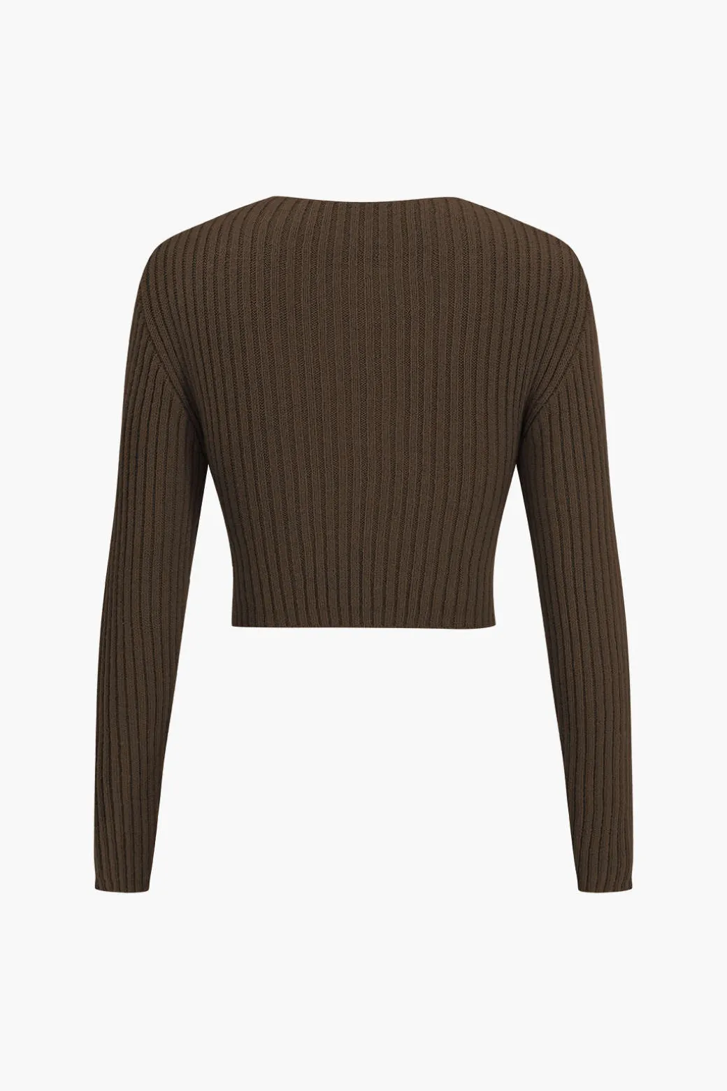 Crossed Sweater Long-Sleeve Top