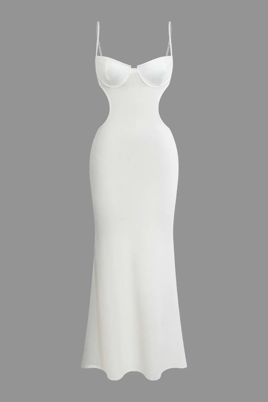 Cut Out Backless Bustier Slip Maxi Dress