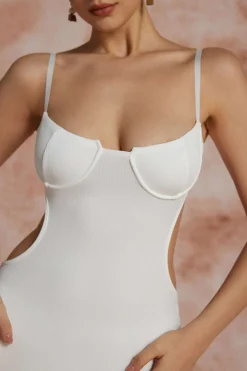 Cut Out Backless Bustier Slip Maxi Dress