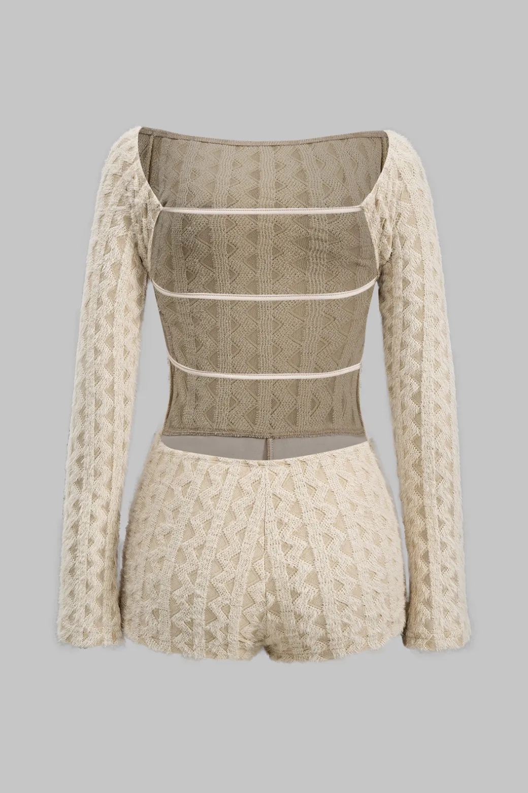 Cut out Backless Long Sleeve Romper