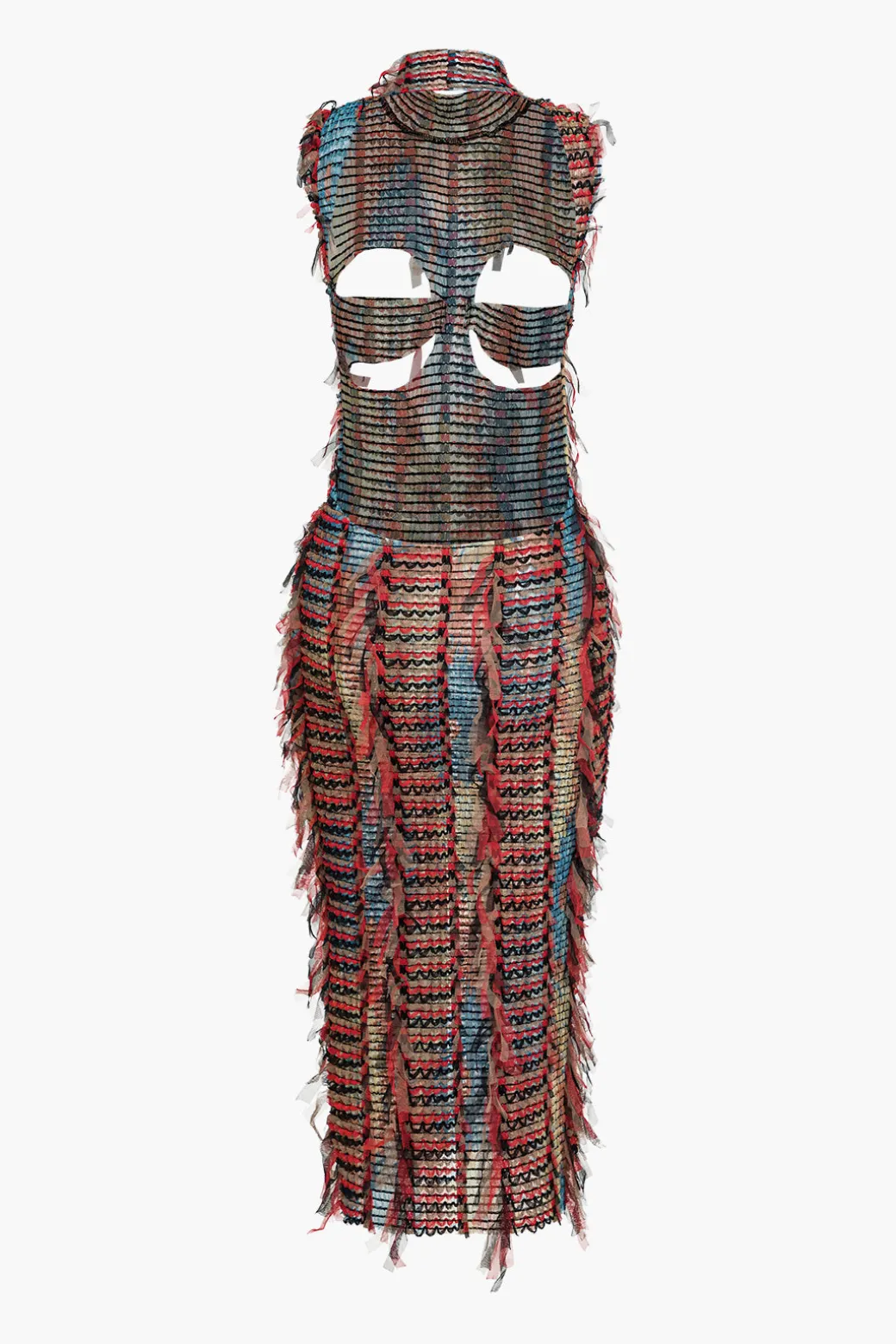 Cut Out Backless Ripped Midi Dress