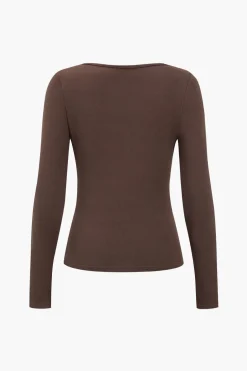Cut Out Knot Long-Sleeve Top