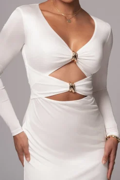 Cut Out Long Sleeve Maxi Dress