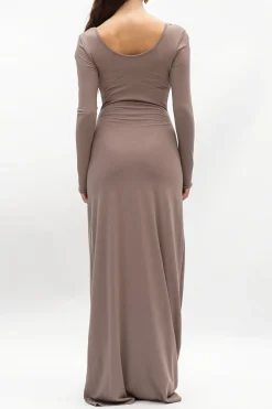 Cut Out Long Sleeve Maxi Dress