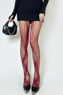Cut Out Mesh Tights