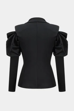 Cut Out Notched Lapel Blazer