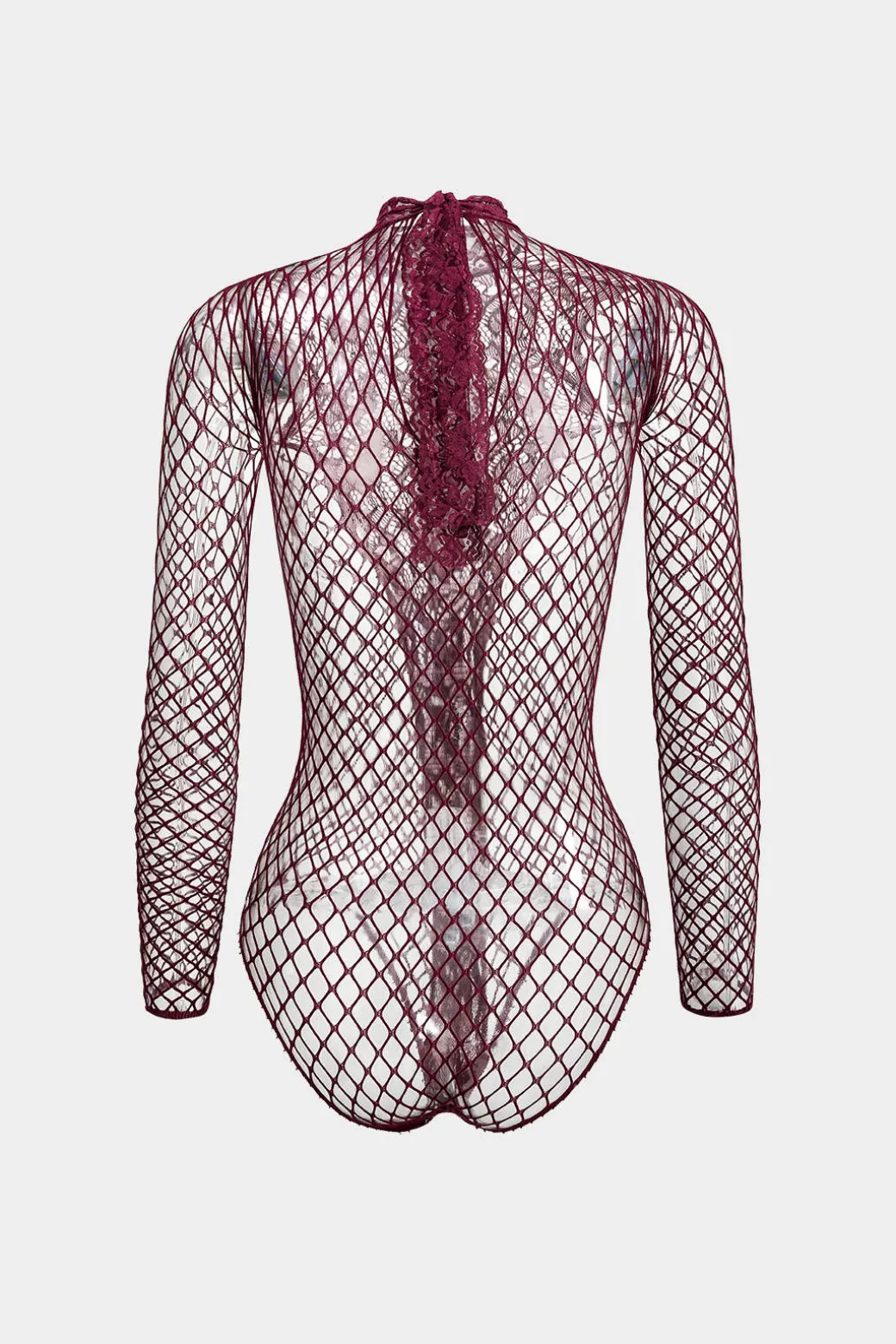 Cut Out Rhinestone Long Sleeve Bodysuit
