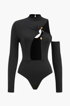 Cutout Bodysuit And High-Slit Skirt Set