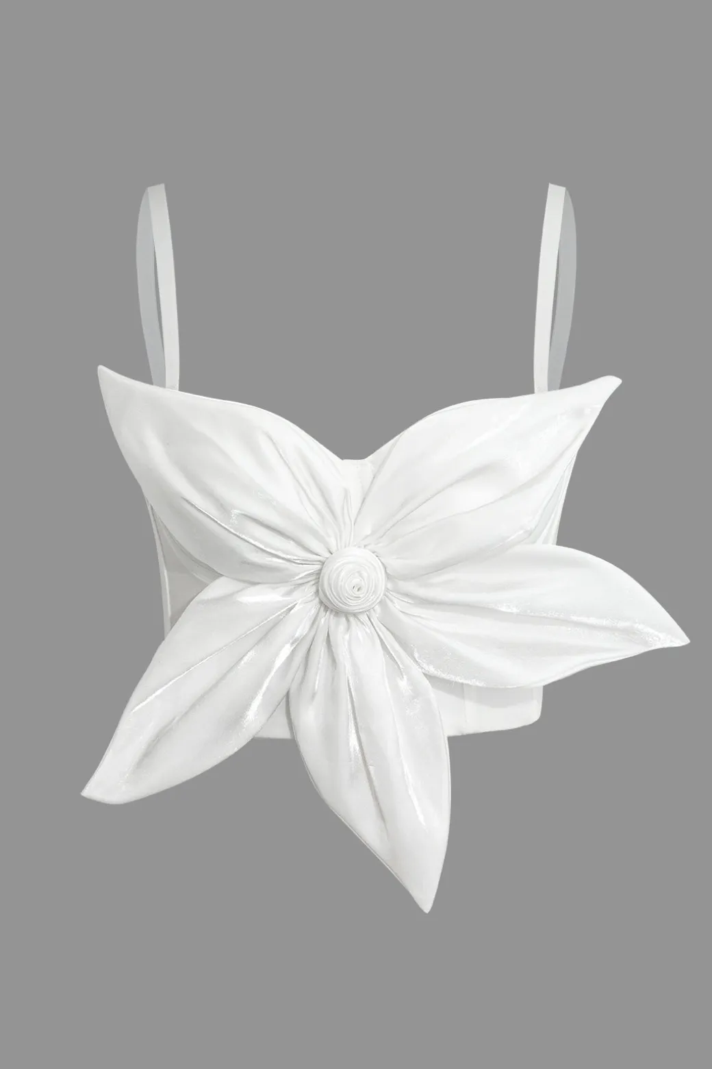3D Floral Hook And Eye Corset Top