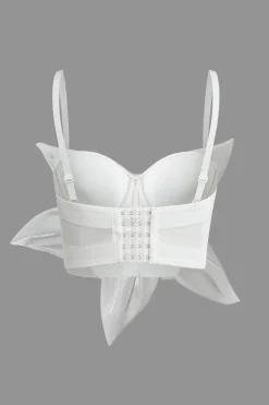 3D Floral Hook And Eye Corset Top