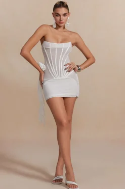 3D Floral Ruffle Corset Mini Dress