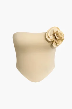 3D Floral Tube Top And Knot Mini Skirt Set