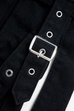 Denim Belted High Waist Multiple Pocket Jeans