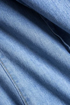 Denim Button Detail Straight Leg Jeans