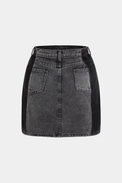 Denim Button Pocket Skirt