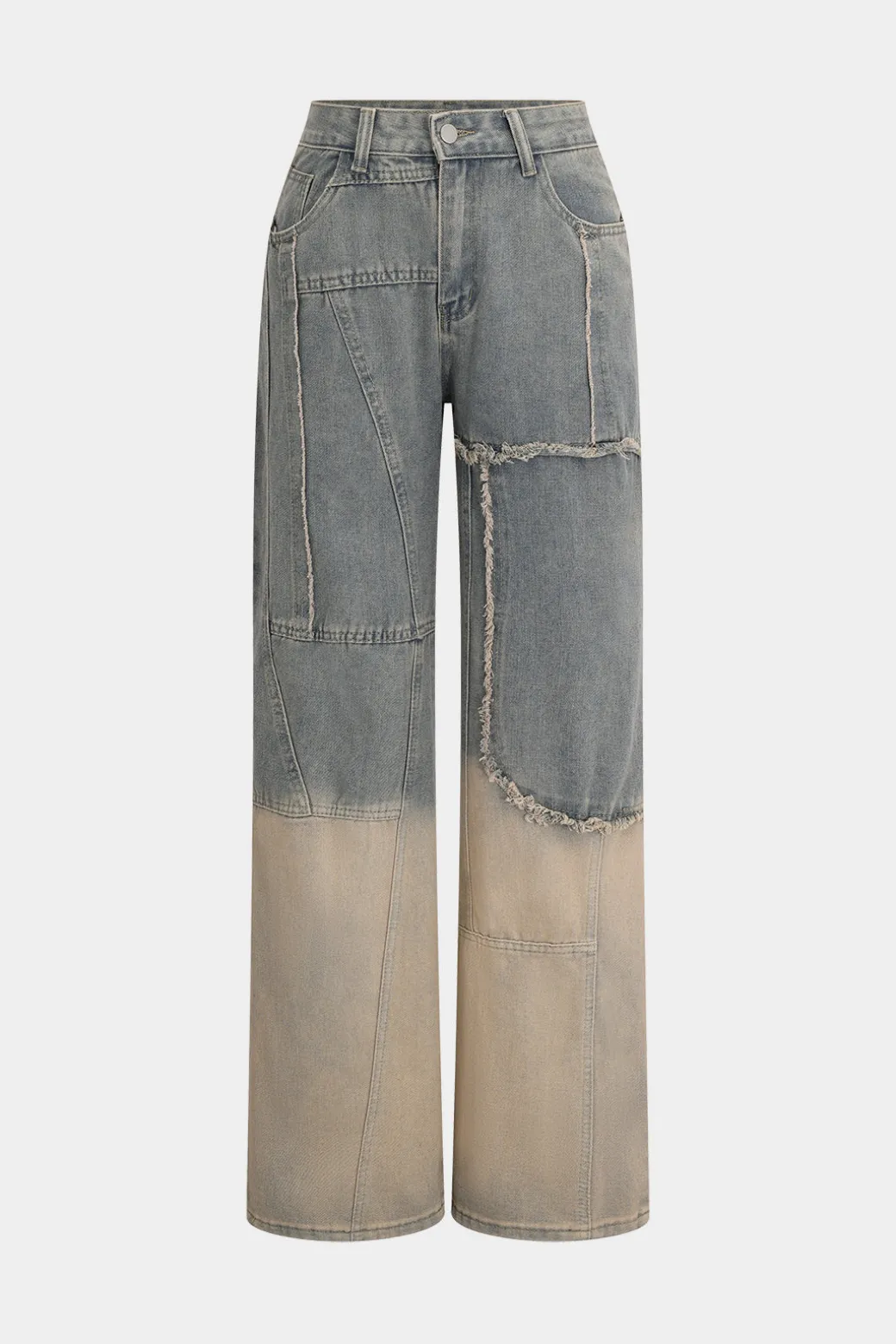 Denim Faded Straight Leg Jeans
